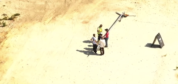 Rocket on rail before failure